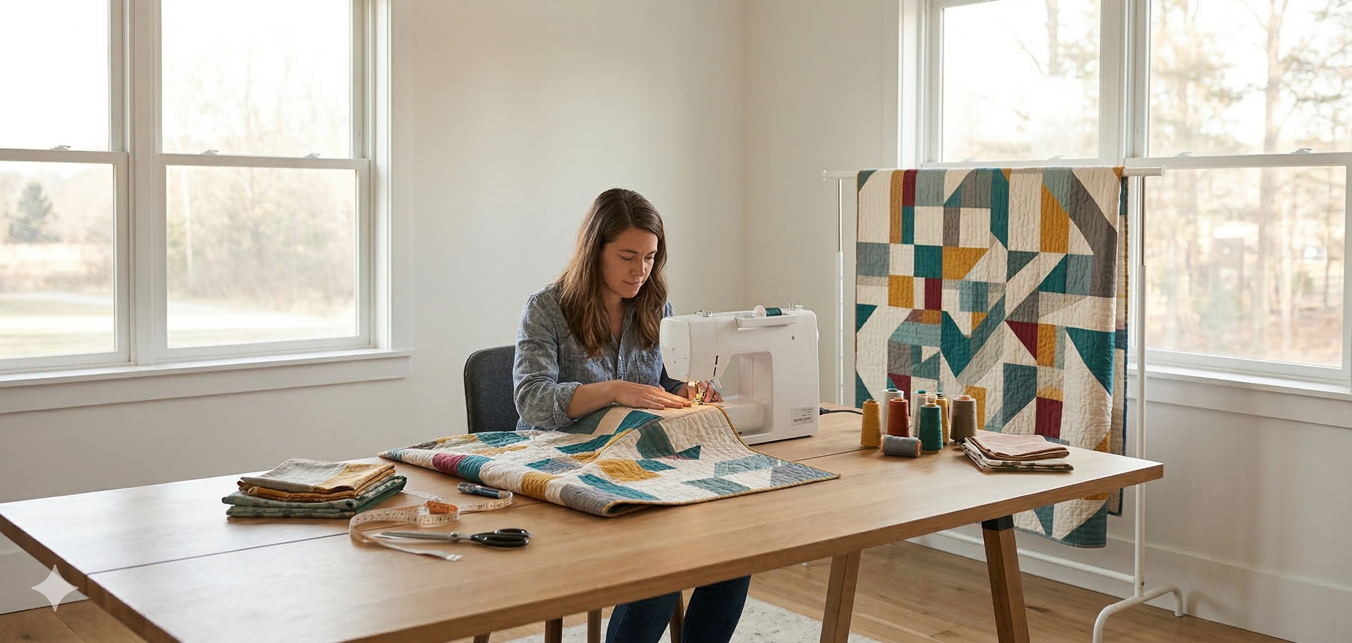 Beautiful modern quilt lifestyle